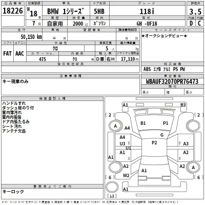 BMW 1-Series  с аукциона в Японии