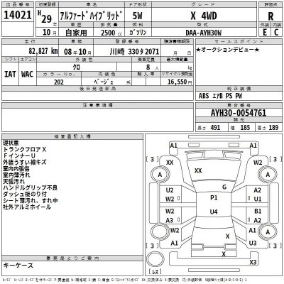 Toyota ALPHARD  с аукциона в Японии