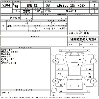 BMW X1  с аукциона в Японии
