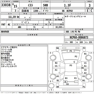 Toyota IST  с аукциона в Японии