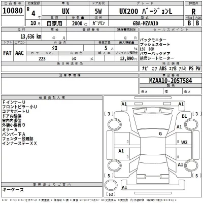 Lexus UX  с аукциона в Японии