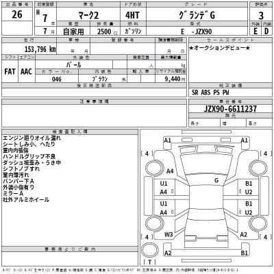 Toyota MARK II  с аукциона в Японии