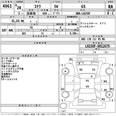 Subaru STELLA  с аукциона в Японии