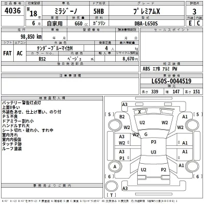 Daihatsu MIRA  с аукциона в Японии