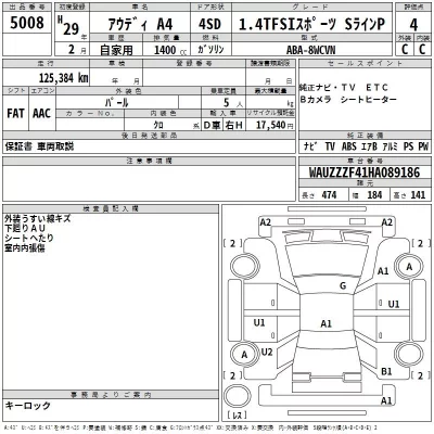 Audi A4  с аукциона в Японии