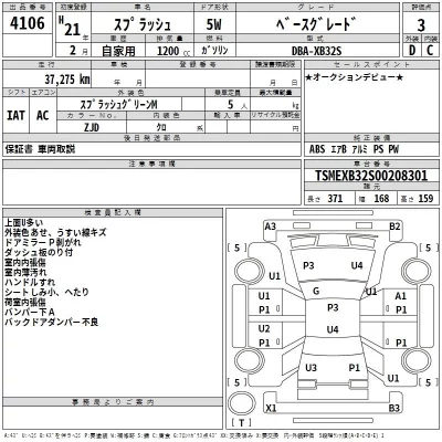 Suzuki SPLASH  с аукциона в Японии