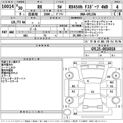 Lexus UX  с аукциона в Японии