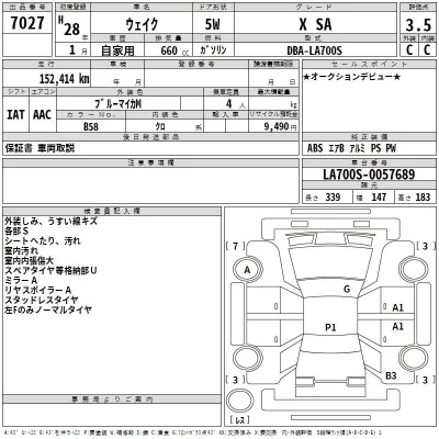 Daihatsu WAKE  с аукциона в Японии