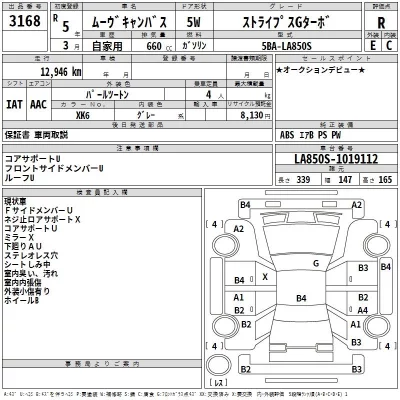Daihatsu MOVE CANBUS  с аукциона в Японии