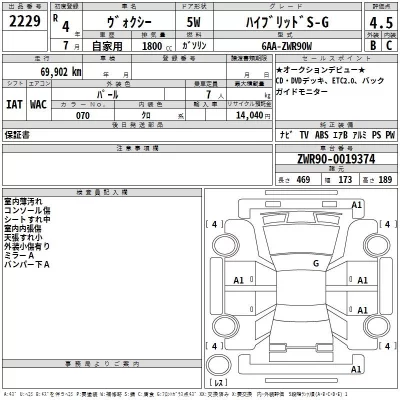 Toyota VOXY  с аукциона в Японии