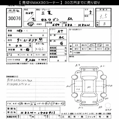Mitsubishi EK WAGON  с аукциона в Японии