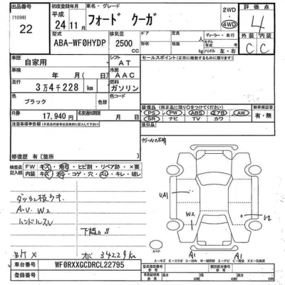 Ford KUGA  с аукциона в Японии