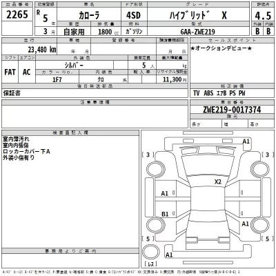 Toyota COROLLA  с аукциона в Японии