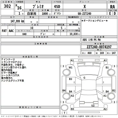 Toyota PREMIO  с аукциона в Японии