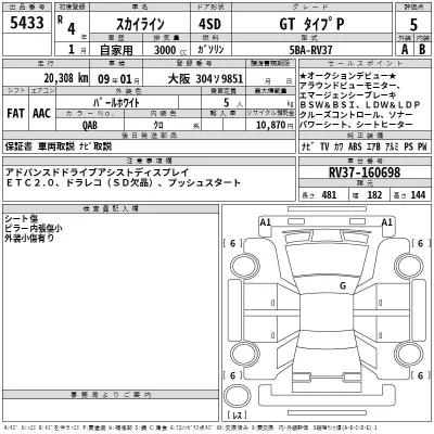 Nissan SKYLINE  с аукциона в Японии