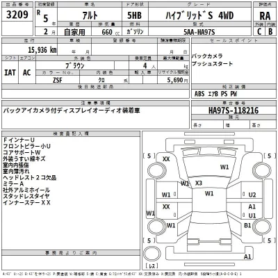 Suzuki ALTO  с аукциона в Японии