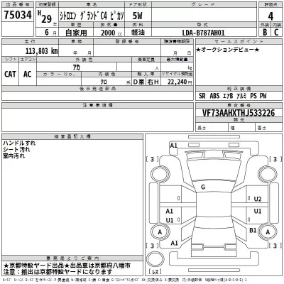 Citroen GRAND C4  с аукциона в Японии