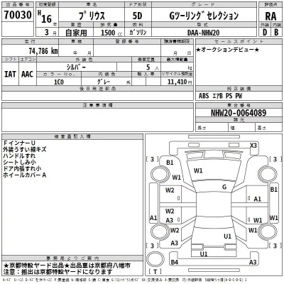 Toyota Prius  с аукциона в Японии