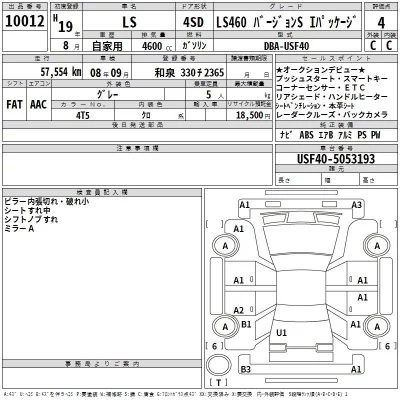 Lexus LS  с аукциона в Японии