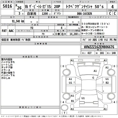 Volkswagen THE BEETLE  с аукциона в Японии