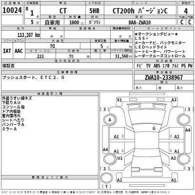 Lexus CT  с аукциона в Японии
