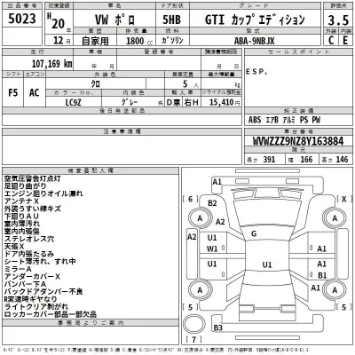 Volkswagen POLO  с аукциона в Японии