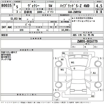 Toyota VOXY  с аукциона в Японии