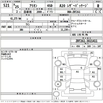 Toyota ALLION  с аукциона в Японии