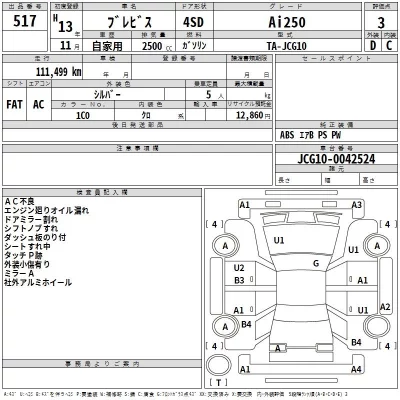 Toyota BREVIS  с аукциона в Японии
