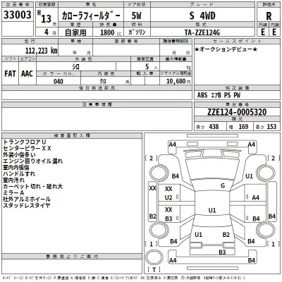 Toyota COROLLA FIELDER  с аукциона в Японии