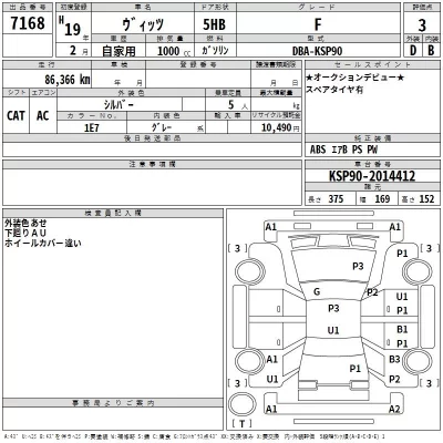 Toyota VITZ  с аукциона в Японии