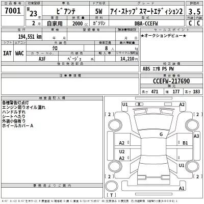 Mazda BIANTE  с аукциона в Японии
