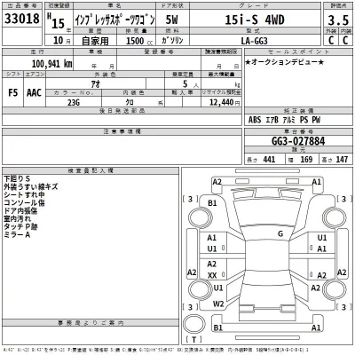 Subaru IMPREZA  с аукциона в Японии