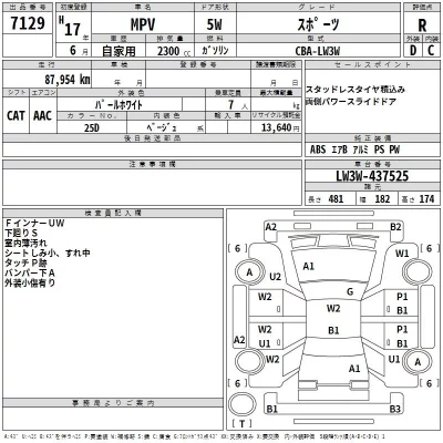 Mazda MPV  с аукциона в Японии