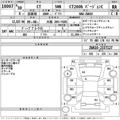 Lexus CT  с аукциона в Японии