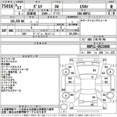 Toyota PORTE  с аукциона в Японии