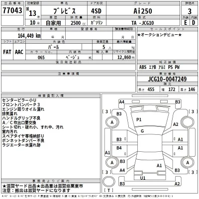 Toyota BREVIS  с аукциона в Японии