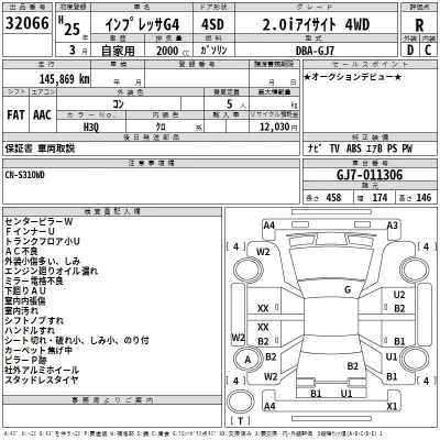 Subaru IMPREZA G4  с аукциона в Японии