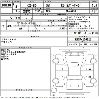 Mazda CX-60  с аукциона в Японии