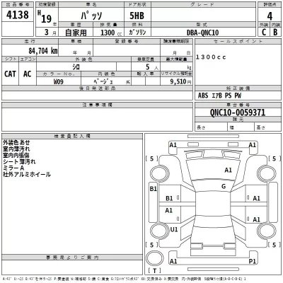 Toyota PASSO  с аукциона в Японии