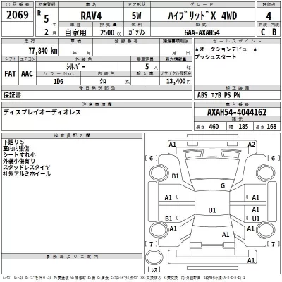 Toyota RAV4  с аукциона в Японии