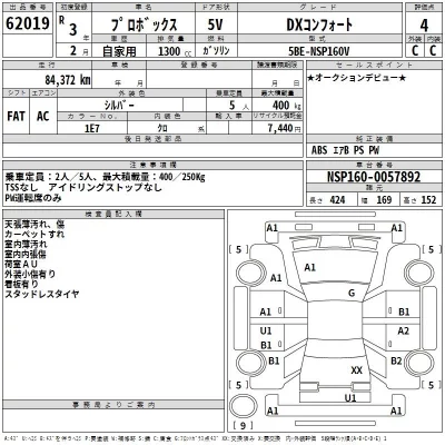Toyota PROBOX  с аукциона в Японии