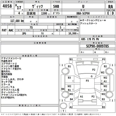 Toyota VITZ  с аукциона в Японии