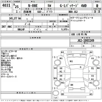 Honda N ONE лот № 4031 оценка R  с аукциона в Японии 2