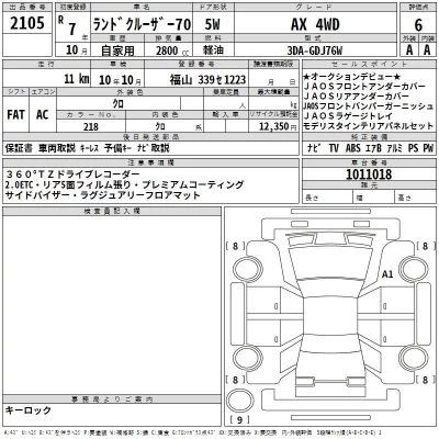 Toyota LAND CRUISER  с аукциона в Японии