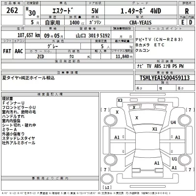 Suzuki ESCUDO  с аукциона в Японии