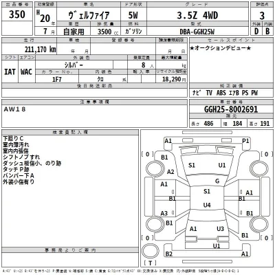 Toyota VELLFIRE  с аукциона в Японии