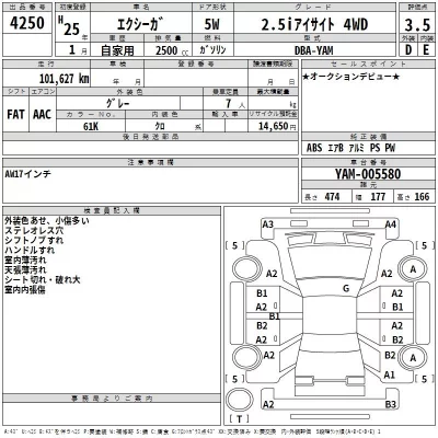 Subaru EXIGA  с аукциона в Японии