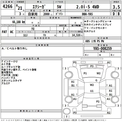 Subaru EXIGA  с аукциона в Японии