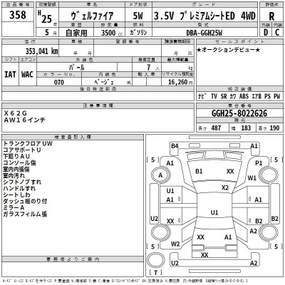 Toyota VELLFIRE  с аукциона в Японии